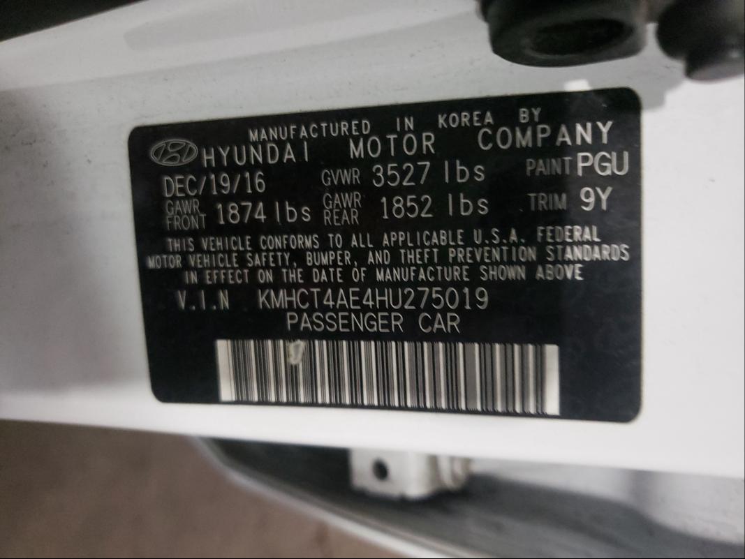 Photo 9 VIN: KMHCT4AE4HU275019 - HYUNDAI ACCENT SE 