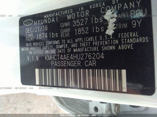 Photo 8 VIN: KMHCT4AE4HU276204 - HYUNDAI ACCENT 