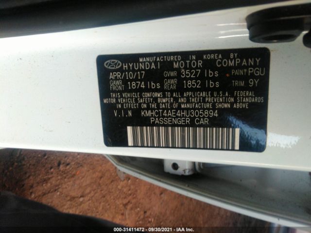 Photo 8 VIN: KMHCT4AE4HU305894 - HYUNDAI ACCENT 