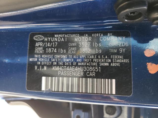 Photo 9 VIN: KMHCT4AE4HU308651 - HYUNDAI ACCENT SE 