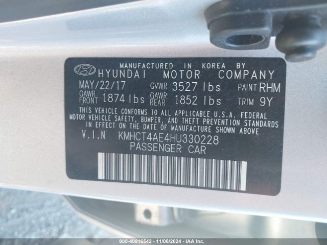 Photo 8 VIN: KMHCT4AE4HU330228 - HYUNDAI ACCENT 