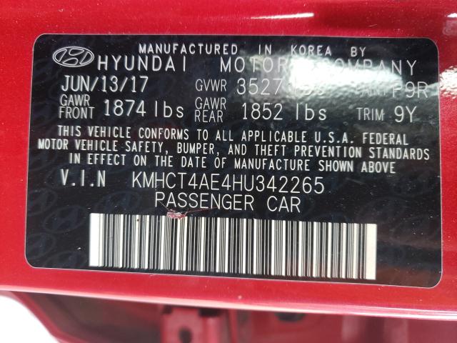 Photo 9 VIN: KMHCT4AE4HU342265 - HYUNDAI ACCENT SE 