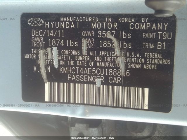 Photo 8 VIN: KMHCT4AE5CU188836 - HYUNDAI ACCENT 