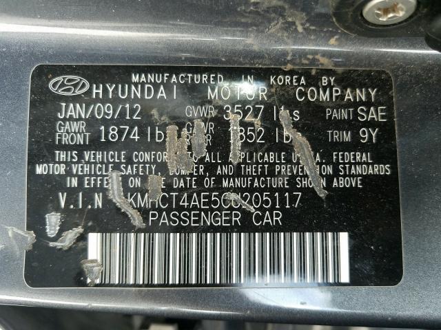 Photo 9 VIN: KMHCT4AE5CU205117 - HYUNDAI ACCENT 