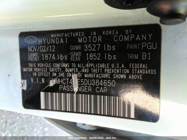 Photo 8 VIN: KMHCT4AE5DU384650 - HYUNDAI ACCENT 