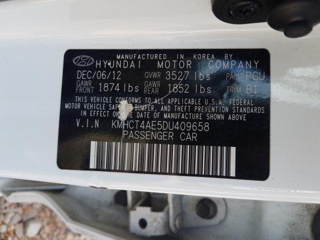 Photo 9 VIN: KMHCT4AE5DU409658 - HYUNDAI ACCENT GLS 