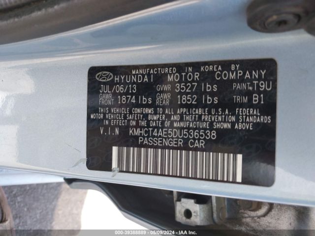 Photo 8 VIN: KMHCT4AE5DU536538 - HYUNDAI ACCENT 