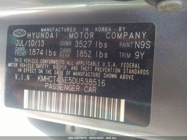 Photo 8 VIN: KMHCT4AE5DU538516 - HYUNDAI ACCENT 