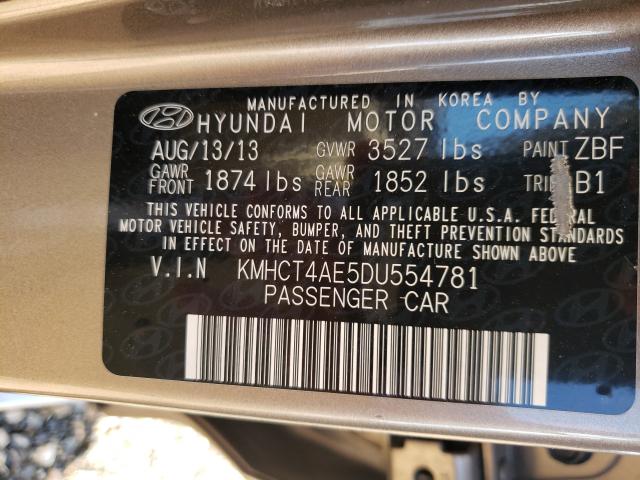 Photo 9 VIN: KMHCT4AE5DU554781 - HYUNDAI ACCENT GLS 