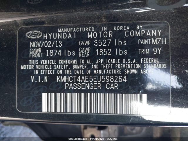 Photo 8 VIN: KMHCT4AE5EU598264 - HYUNDAI ACCENT 