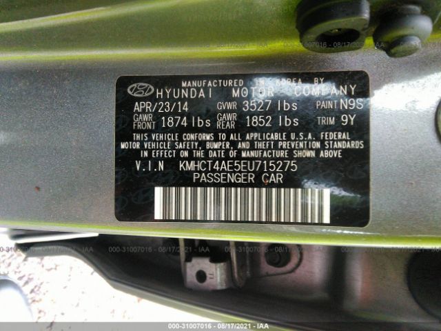 Photo 8 VIN: KMHCT4AE5EU715275 - HYUNDAI ACCENT 