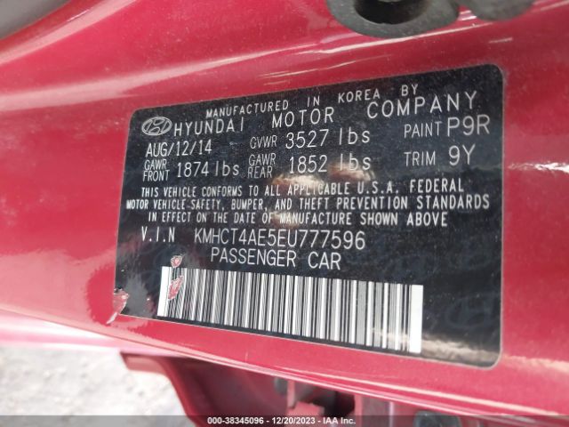 Photo 8 VIN: KMHCT4AE5EU777596 - HYUNDAI ACCENT 