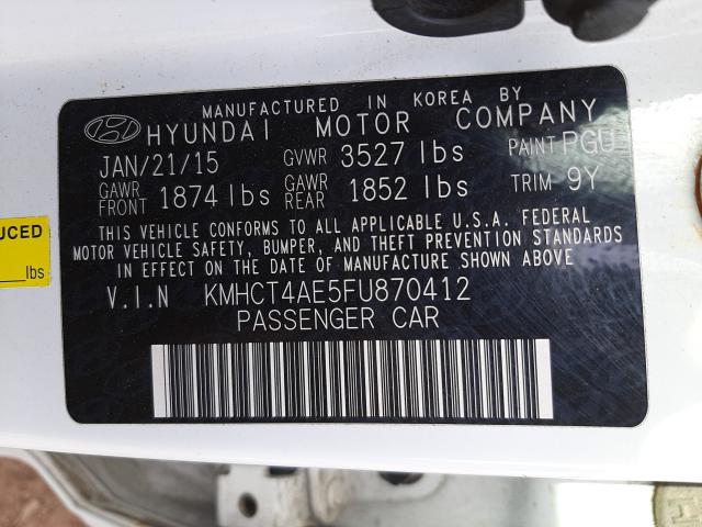 Photo 9 VIN: KMHCT4AE5FU870412 - HYUNDAI ACCENT GLS 