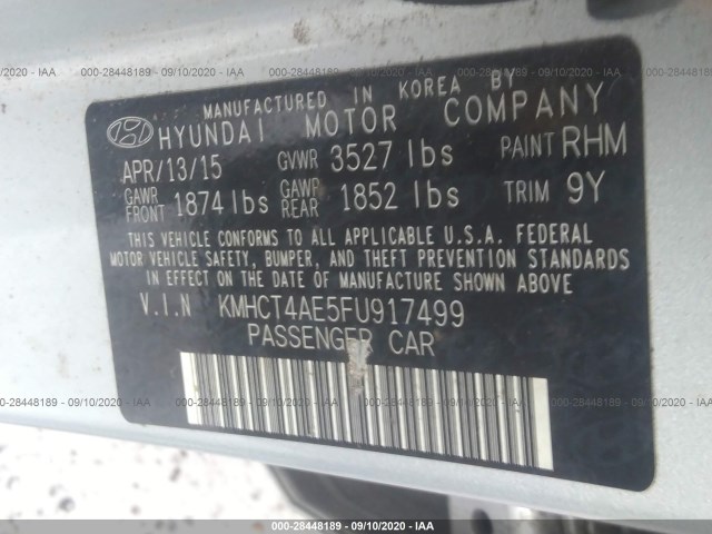 Photo 8 VIN: KMHCT4AE5FU917499 - HYUNDAI ACCENT 