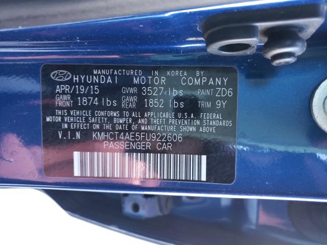 Photo 9 VIN: KMHCT4AE5FU922606 - HYUNDAI ACCENT GLS 