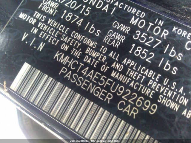 Photo 8 VIN: KMHCT4AE5FU922699 - HYUNDAI ACCENT 