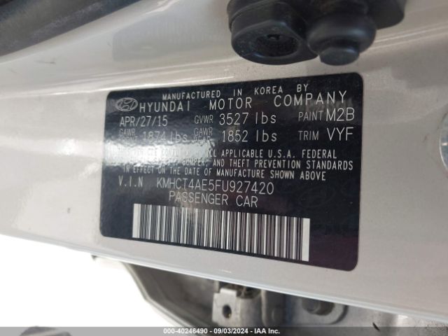 Photo 8 VIN: KMHCT4AE5FU927420 - HYUNDAI ACCENT 