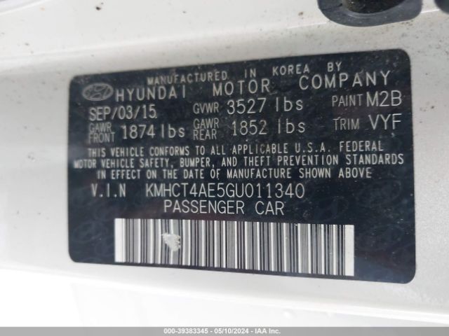 Photo 8 VIN: KMHCT4AE5GU011340 - HYUNDAI ACCENT 