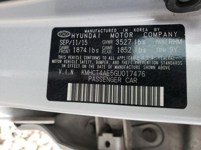 Photo 9 VIN: KMHCT4AE5GU017476 - HYUNDAI ACCENT SE 