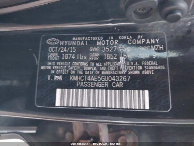 Photo 8 VIN: KMHCT4AE5GU043267 - HYUNDAI ACCENT 