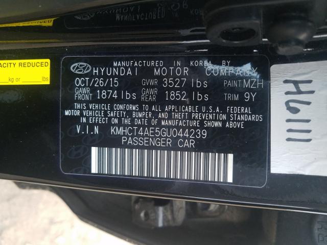 Photo 9 VIN: KMHCT4AE5GU044239 - HYUNDAI ACCENT SE 