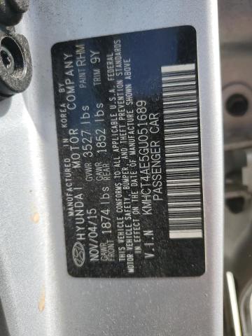 Photo 11 VIN: KMHCT4AE5GU051689 - HYUNDAI ACCENT SE 