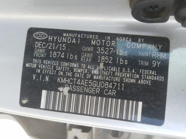 Photo 9 VIN: KMHCT4AE5GU084711 - HYUNDAI ACCENT SE 