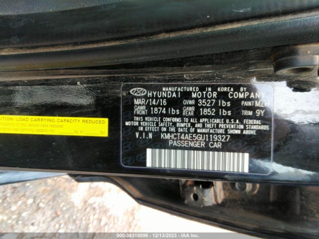 Photo 8 VIN: KMHCT4AE5GU119327 - HYUNDAI ACCENT 