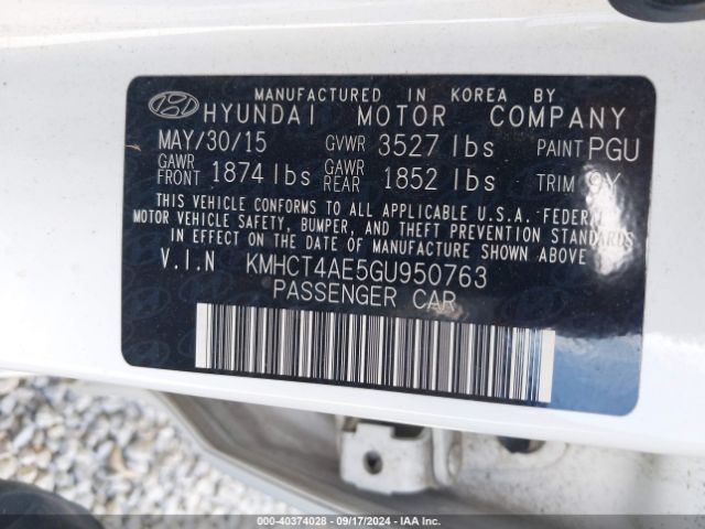 Photo 8 VIN: KMHCT4AE5GU950763 - HYUNDAI ACCENT 