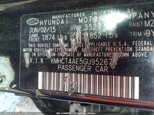 Photo 8 VIN: KMHCT4AE5GU952674 - HYUNDAI ACCENT 