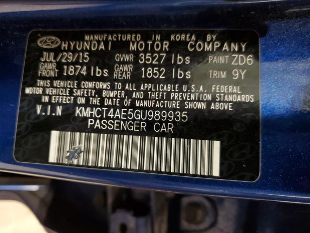 Photo 11 VIN: KMHCT4AE5GU989935 - HYUNDAI ACCENT 