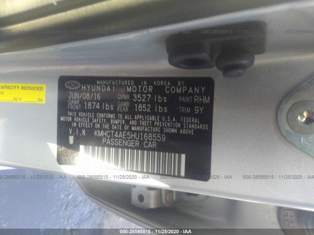 Photo 8 VIN: KMHCT4AE5HU168559 - HYUNDAI ACCENT 