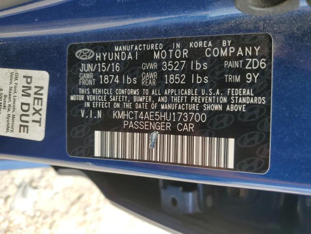 Photo 11 VIN: KMHCT4AE5HU173700 - HYUNDAI ACCENT SE 