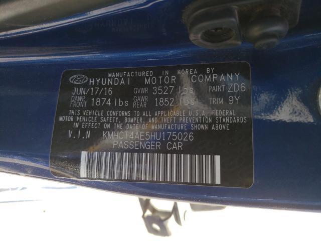 Photo 9 VIN: KMHCT4AE5HU175026 - HYUNDAI ACCENT SE 