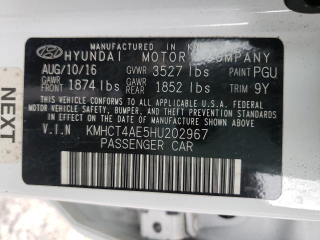 Photo 9 VIN: KMHCT4AE5HU202967 - HYUNDAI ACCENT SE 