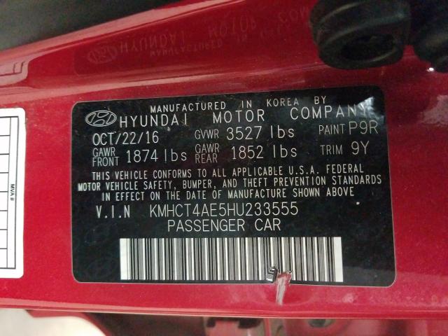 Photo 9 VIN: KMHCT4AE5HU233555 - HYUNDAI ACCENT SE 