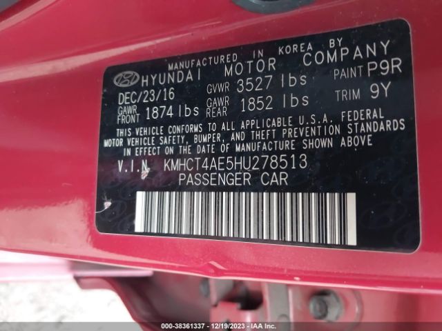 Photo 8 VIN: KMHCT4AE5HU278513 - HYUNDAI ACCENT 