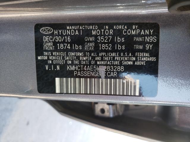 Photo 9 VIN: KMHCT4AE5HU283288 - HYUNDAI ACCENT SE 