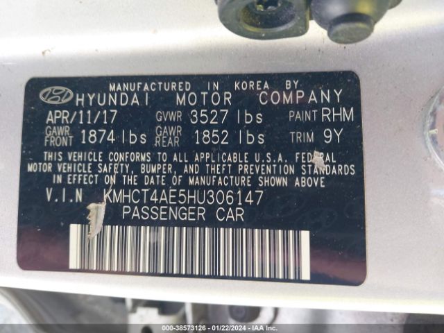 Photo 8 VIN: KMHCT4AE5HU306147 - HYUNDAI ACCENT 