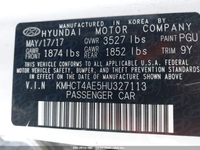 Photo 8 VIN: KMHCT4AE5HU327113 - HYUNDAI ACCENT 