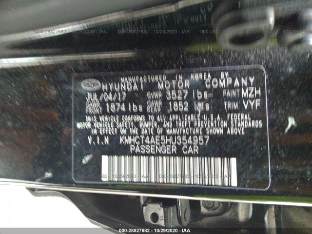 Photo 8 VIN: KMHCT4AE5HU354957 - HYUNDAI ACCENT 