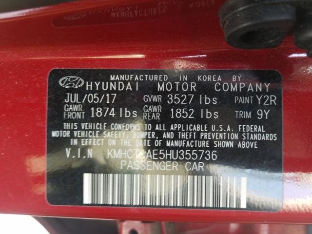 Photo 9 VIN: KMHCT4AE5HU355736 - HYUNDAI ACCENT SE 