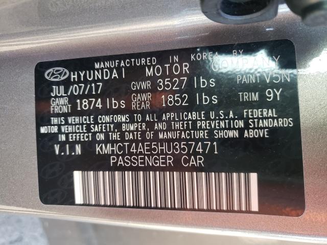 Photo 9 VIN: KMHCT4AE5HU357471 - HYUNDAI ACCENT SE 