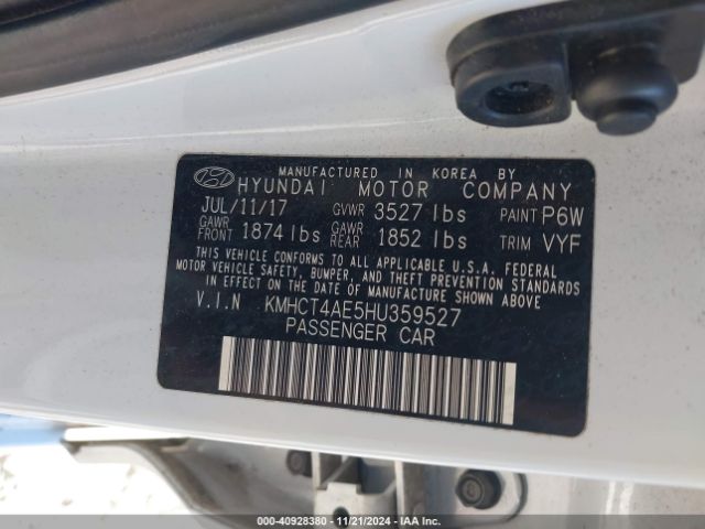 Photo 8 VIN: KMHCT4AE5HU359527 - HYUNDAI ACCENT 