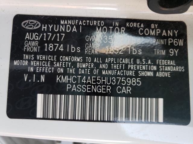 Photo 9 VIN: KMHCT4AE5HU375985 - HYUNDAI ACCENT SE 