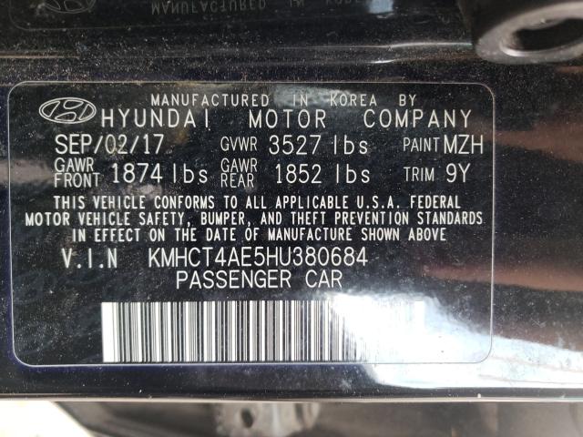 Photo 9 VIN: KMHCT4AE5HU380684 - HYUNDAI ACCENT SE 