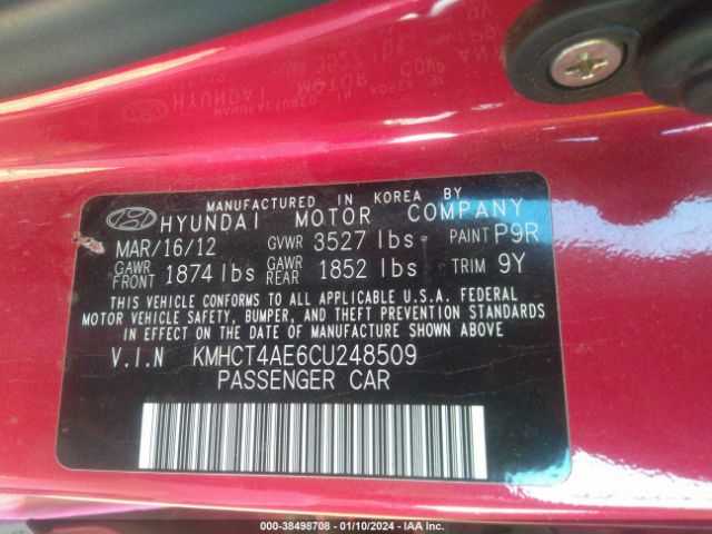 Photo 8 VIN: KMHCT4AE6CU248509 - HYUNDAI ACCENT 