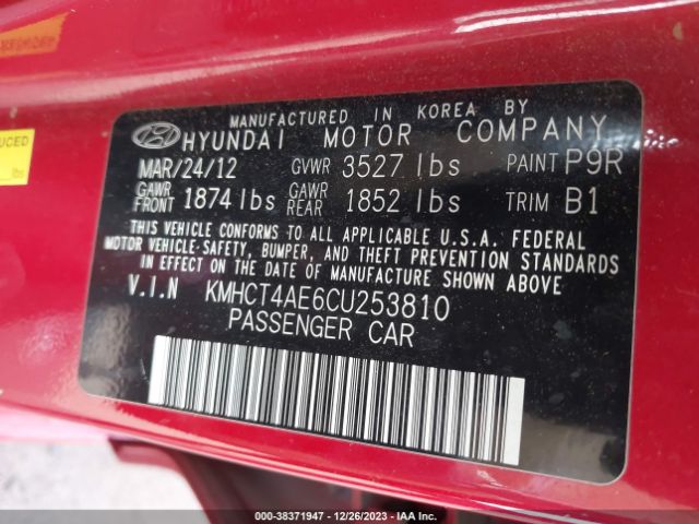 Photo 8 VIN: KMHCT4AE6CU253810 - HYUNDAI ACCENT 