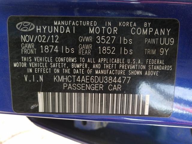 Photo 9 VIN: KMHCT4AE6DU384477 - HYUNDAI ACCENT GLS 