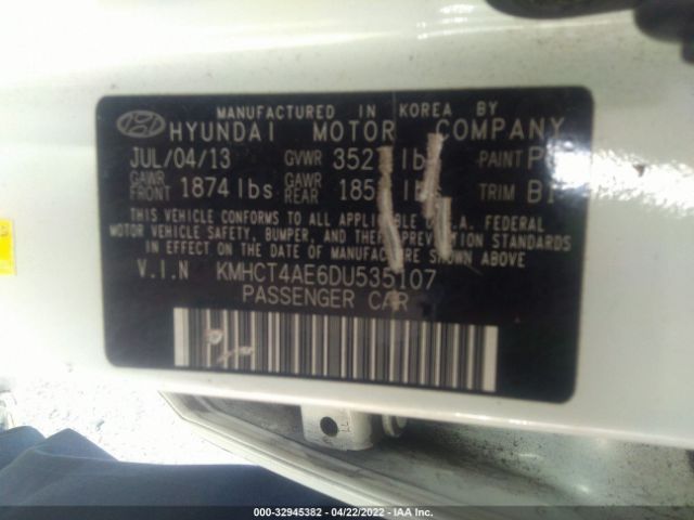 Photo 8 VIN: KMHCT4AE6DU535107 - HYUNDAI ACCENT 